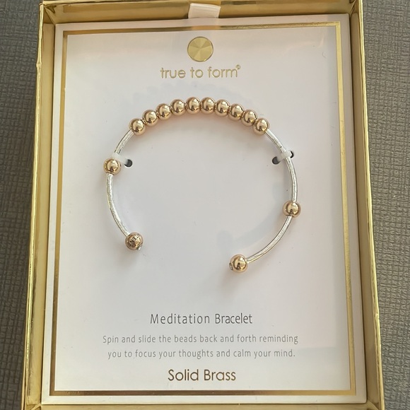 NEW IN THE BOX True To Form solid brass meditation bracelet - Picture 2 of 2